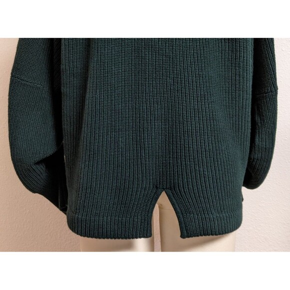 Women's Cabi # 3532 Cowl Pullover Forest Green Ruched Sleeve Sweater Size Small - Picture 9 of 13